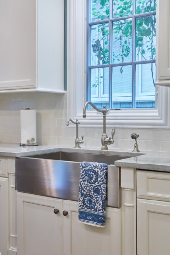 soft white crackle glaze, lightly hand stained crackle